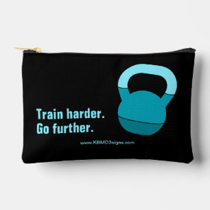 Pochette À Accessoires Train Motto Plus Fort Aller Plus Loin Bleu Électri