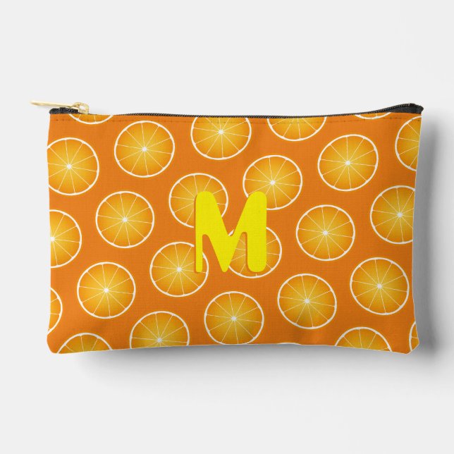 Pochette À Accessoires Tranches de fruit jaune orange juteux cool Monogra (Recto)
