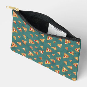 Pochette À Accessoires Tranches de pizza cool motif vert sarcelle vintage