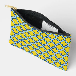 Pochette À Accessoires Trellis jaune et bleu bébé, treillis, Quatrefoil