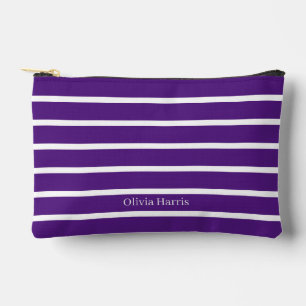 Pochette À Accessoires Trendy Purple & White Stripe Travel & Make Up Sag