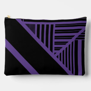 Pochette À Accessoires Triangle rayures en violet et noir