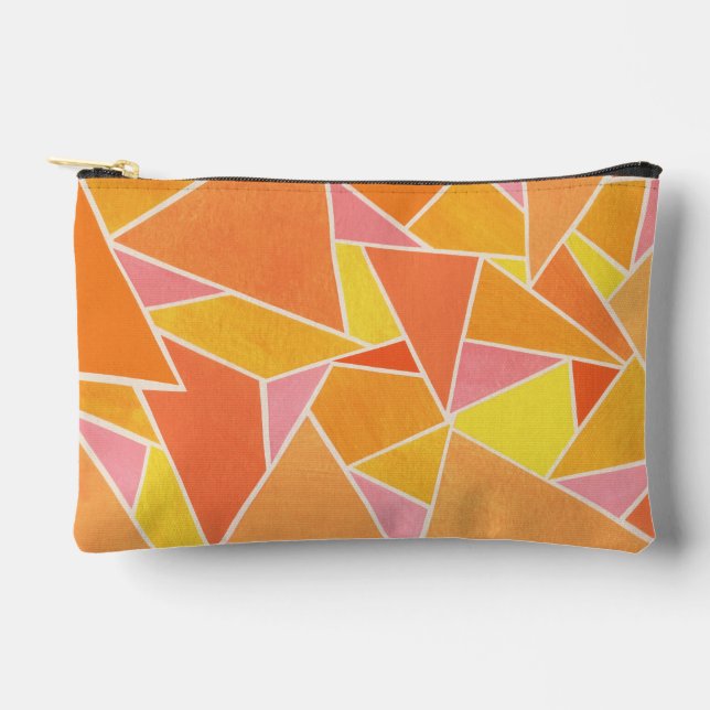 Pochette À Accessoires Triangles orange (Recto)