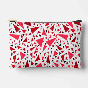 Pochette À Accessoires triangles rouges pourpre sur arrière - plan rétro