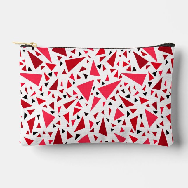 Pochette À Accessoires triangles rouges pourpre sur arrière - plan rétro  (Recto)