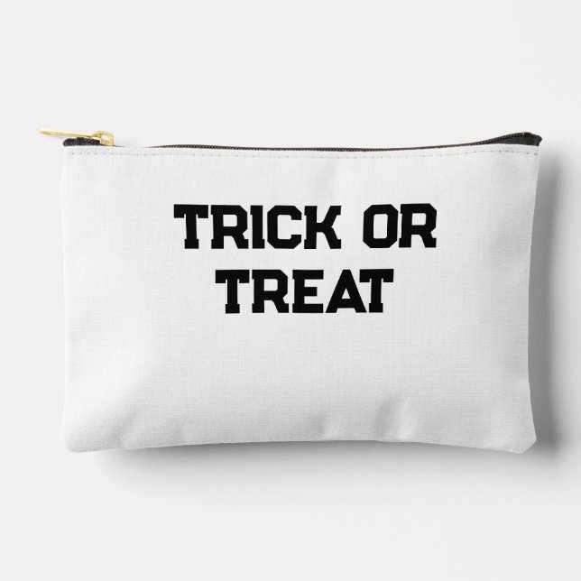 Pochette À Accessoires Trick ou. Traiter Halloween éffrayant noir simple  (Recto)