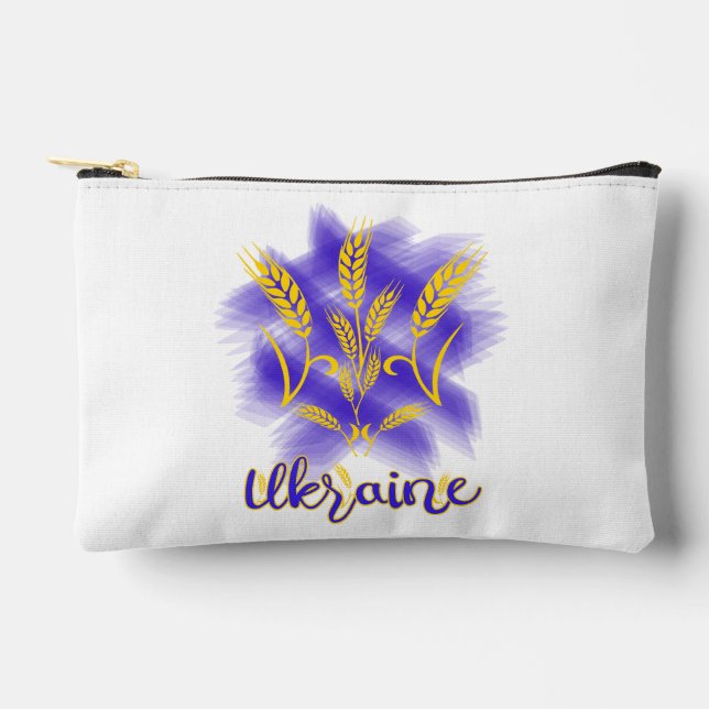Pochette À Accessoires Trident ukrainien fait d'épi de blé (Recto)