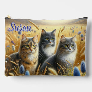 Pochette À Accessoires Trois Chats Amateur de Chat
