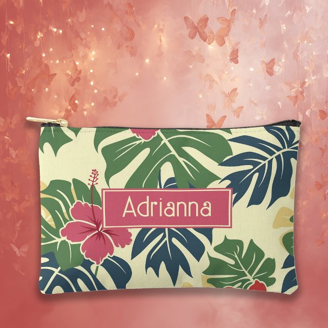 Pochette À Accessoires Tropical floral jaune (Créateur téléchargé)