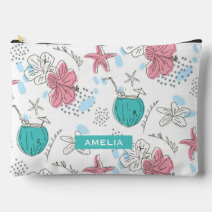 Pochette À Accessoires Tropical Starfish Cocktails Motif Nom