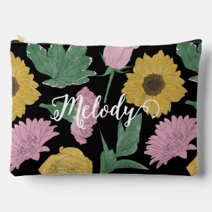 Pochette À Accessoires Trousse de Maquillage à Fleurs Lignées
