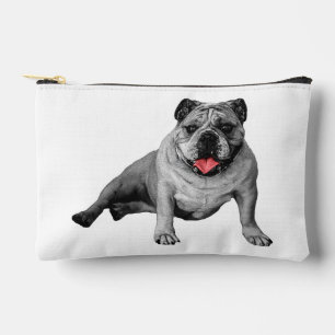 Pochette À Accessoires Trousse de maquillage Bulldog aux accents rouges