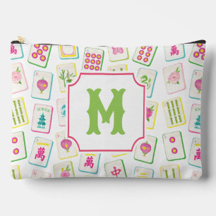 Pochette À Accessoires Tuiles de Mahjong en aquarelle lumineuse Monogramm