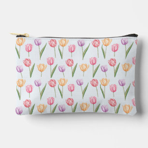 Pochette À Accessoires Tulipes Motif Fleur De Aquarelle Coloré