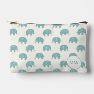 Pochette À Accessoires Turquoise Cute Elephant Motif