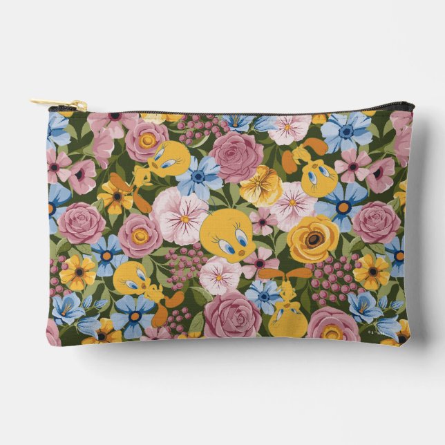 Pochette À Accessoires TWEETY™ Floral Embroidery Pattern (Recto)