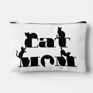 Pochette À Accessoires Typographie de silhouette de maman de chat