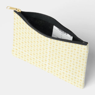 Pochette À Accessoires un arrière - plan jaune et blanc aux petits cercle