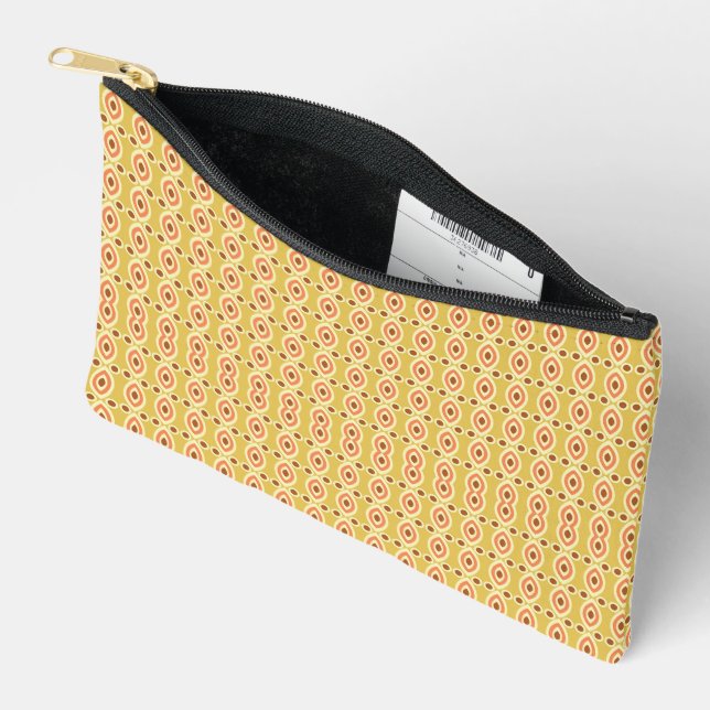 Pochette À Accessoires un arrière - plan orange et jaune avec cercles (Ouvrir)