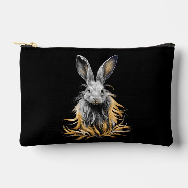 Pochette À Accessoires Un lapin gris génial en feu (Recto)