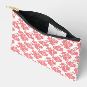 Pochette À Accessoires un motif à fleurs rouge et blanc sur fond blanc