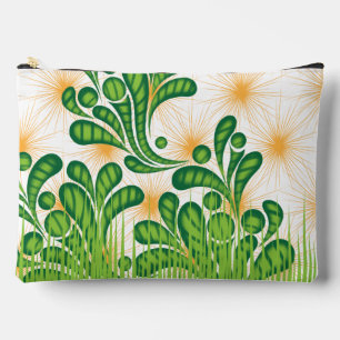 Pochette À Accessoires Un motif artistique vert et or représentant un arb