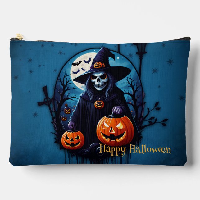 Pochette À Accessoires Une scène d'Halloween éffrayante (Recto)