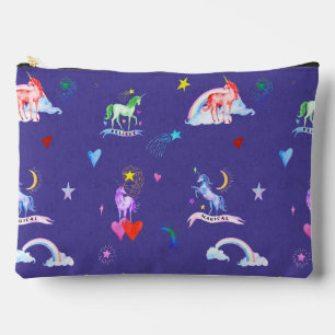 Pochette À Accessoires Unicornes de grande aquarelle