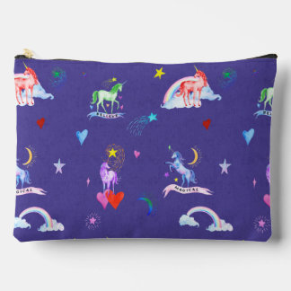 Pochette À Accessoires Unicornes de grande aquarelle