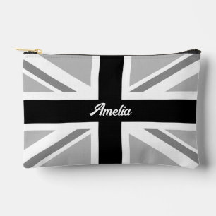 Pochette À Accessoires Union Jack/Indicateur Monochrome (Nom personnalisé