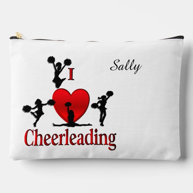 Pochette À Accessoires Unique I Heart Cheerleading Nom personnel (Recto)
