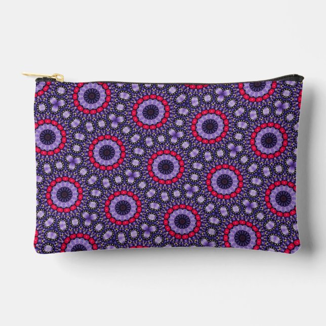 Pochette À Accessoires Unique mignon violet et rose Abstrait Dot Art Moti (Recto)