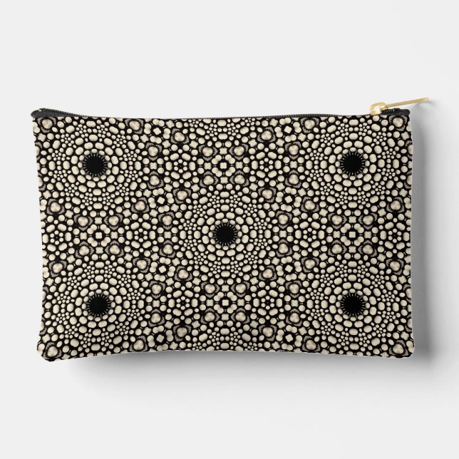 Pochette À Accessoires Unique Motif d'art élégant noir et blanc (Verso)
