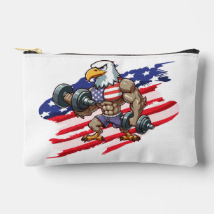 Pochette À Accessoires USA/ haltérophilie patriotique aigle chauve