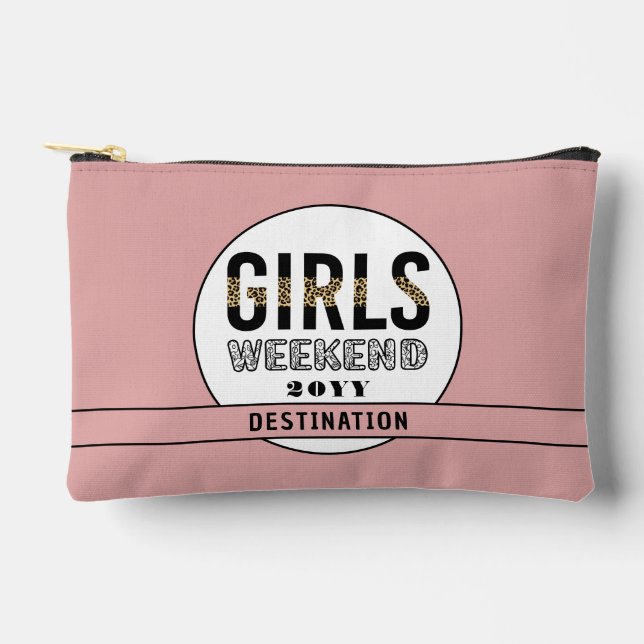 Pochette À Accessoires Vacances de week-end de filles personnalisées (Recto)
