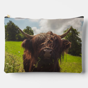 Pochette À Accessoires Vache noire pâturage vert champ soleil