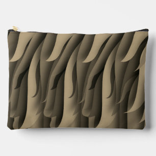 Pochette À Accessoires Vague d'art moderne brun et chamois