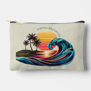 Pochette À Accessoires Vague de Surf rétro Sunset