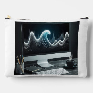 Pochette À Accessoires vague tendance à l'intérieur du moniteur pc avec t