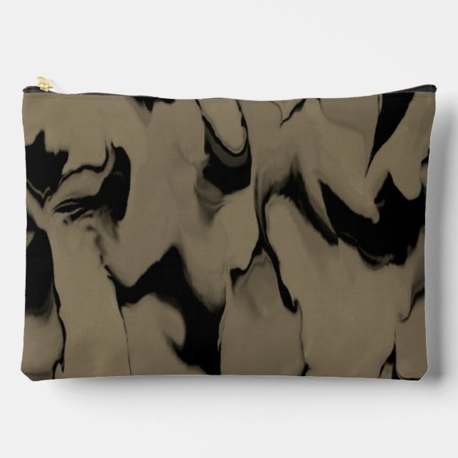 Pochette À Accessoires Vagues de Noir et Brown (Recto)