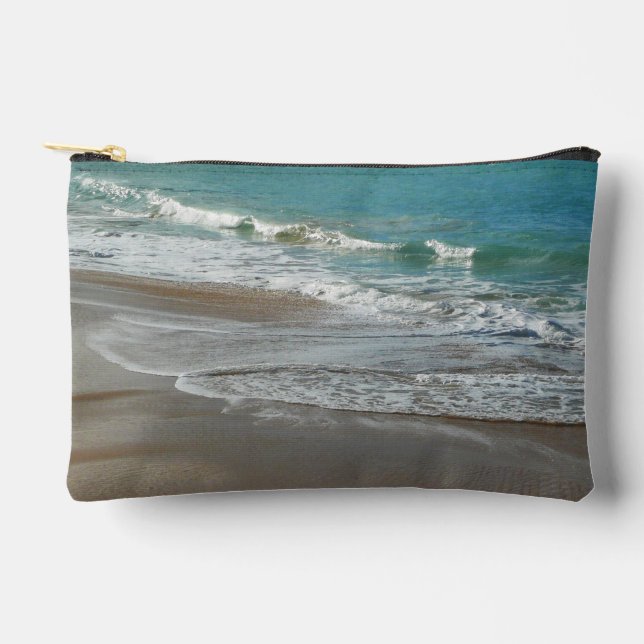 Pochette À Accessoires Vagues sur la plage bleu turquoise Océan (Recto)