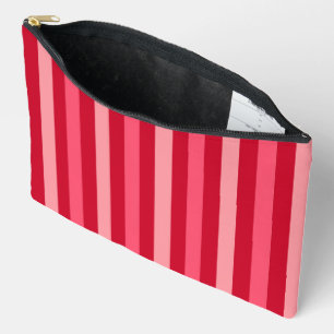 Pochette À Accessoires Valentines rayures rouge et rose