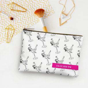 Pochette À Accessoires Verre à Martini Noir et Blanc Rétro Personnalisé