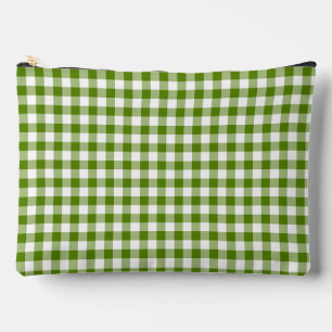 Pochette À Accessoires Vert Gingham à Carreaux de Couleur Rétro Avocat