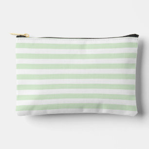 Pochette À Accessoires Vert Jade Laitux Rayures Moyennes