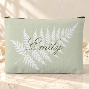 Pochette À Accessoires Vert sauge clair écriture nom grand script fern bl