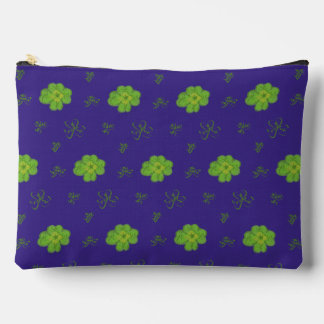 Pochette À Accessoires Vestiaire à quatre feuilles vert et bleu foncé