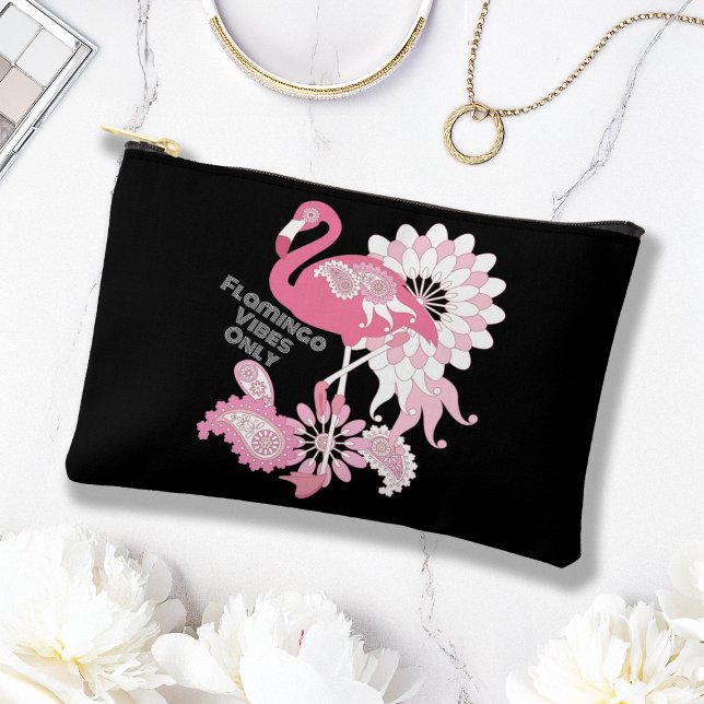 Pochette À Accessoires Vibes de Flamant rose uniquement Flamant rose rose (Créateur téléchargé)