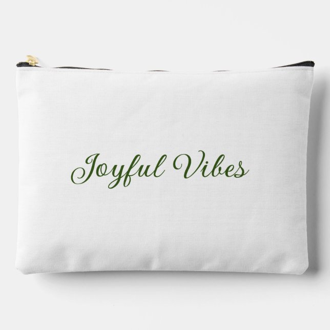 Pochette À Accessoires Vibes joyeux Noël vert nom de famille (Recto)