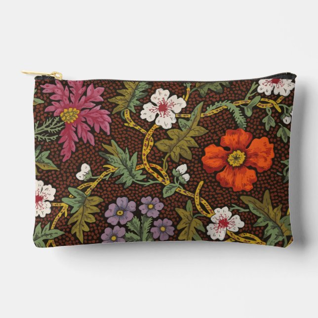 Pochette À Accessoires Victorian Botanical Drawing Floral Accessory Pouch (Recto)